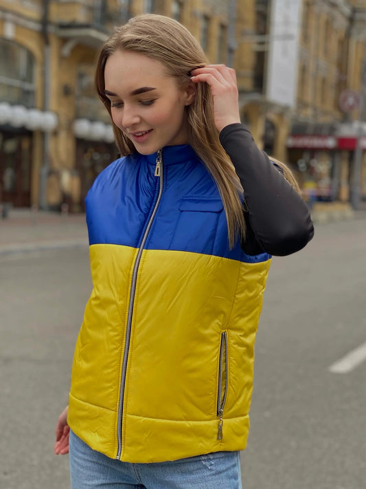 Vest demi-season, unisex, color Yellow-Blue