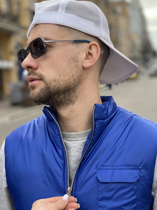 Vest demi-season, unisex, color Yellow-Blue