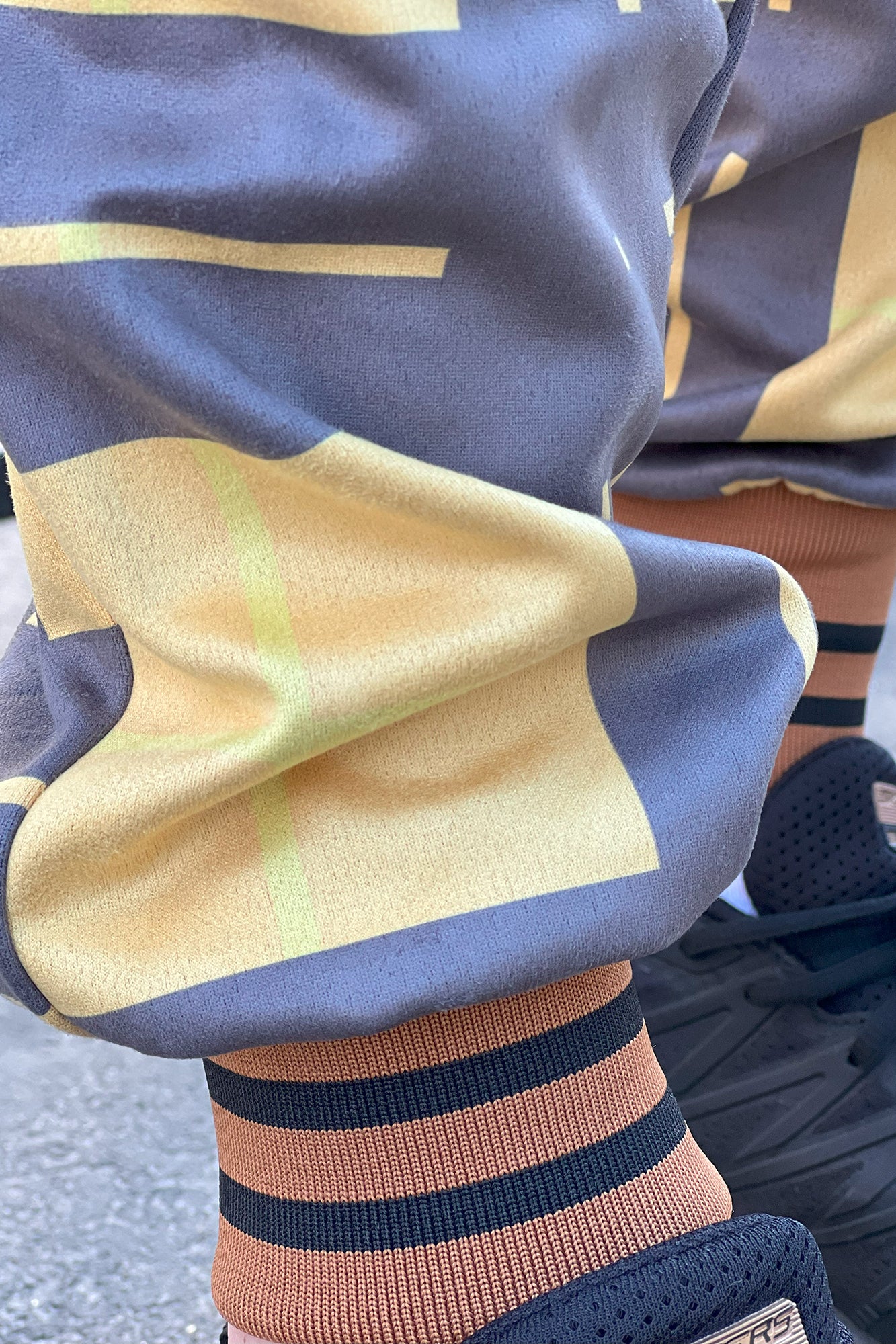 Premium Yellow-Black Tartan Men's Tracksuit