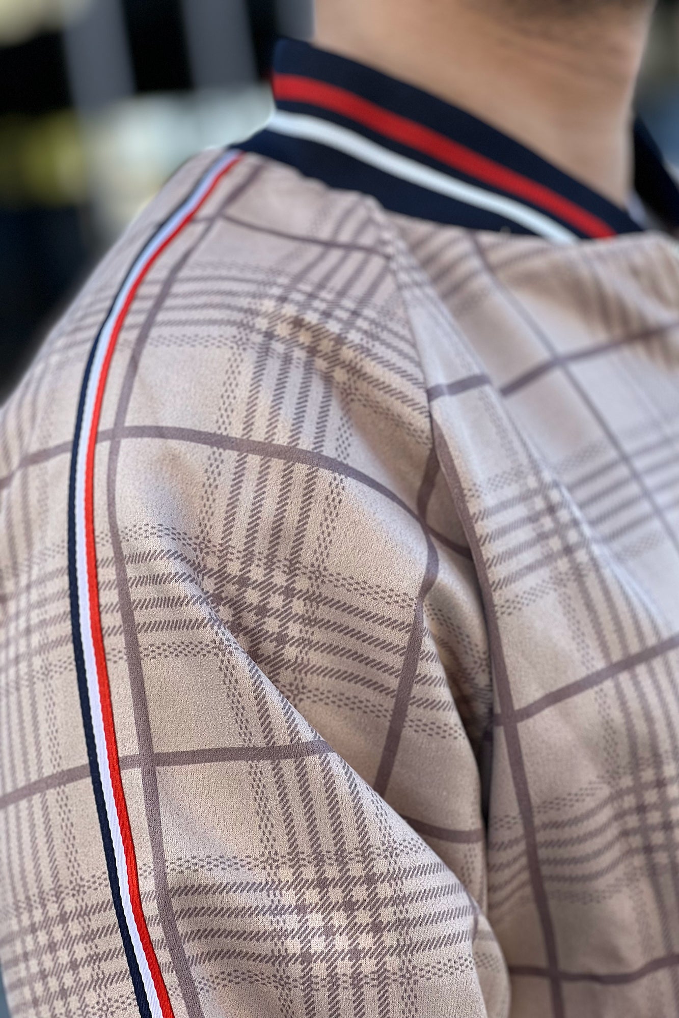 Beige Tartan Tracksuit Men's
