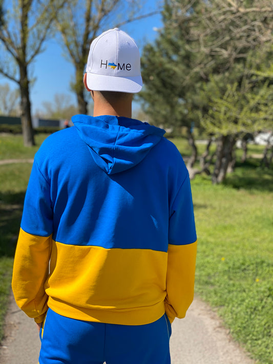 Men's Yellow-Blue Tracksuit Fleece