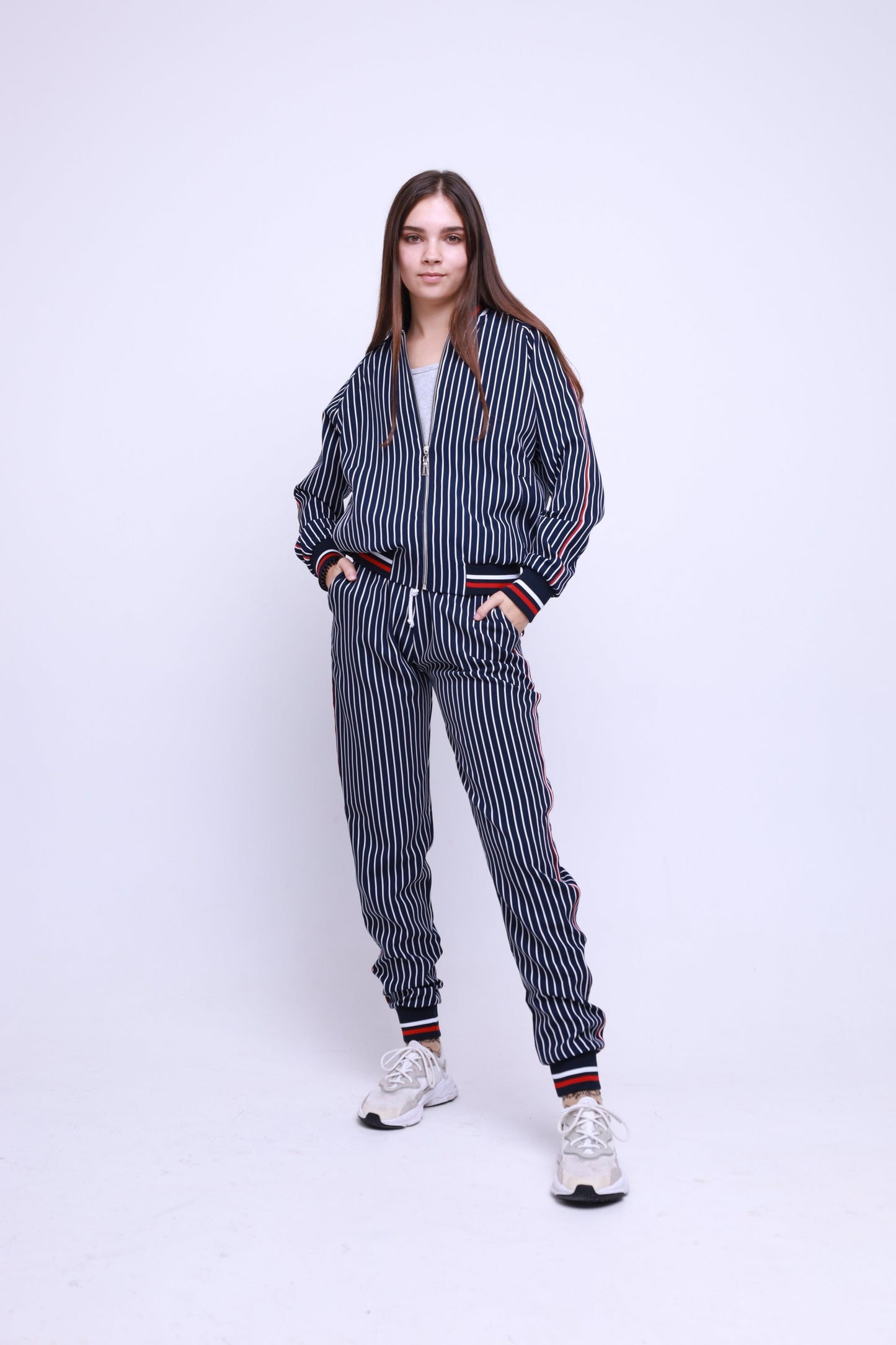 Women's Tracksuit Set Pinstripe