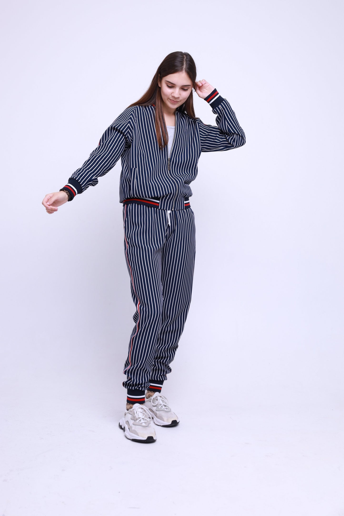 Women's Tracksuit Set Pinstripe