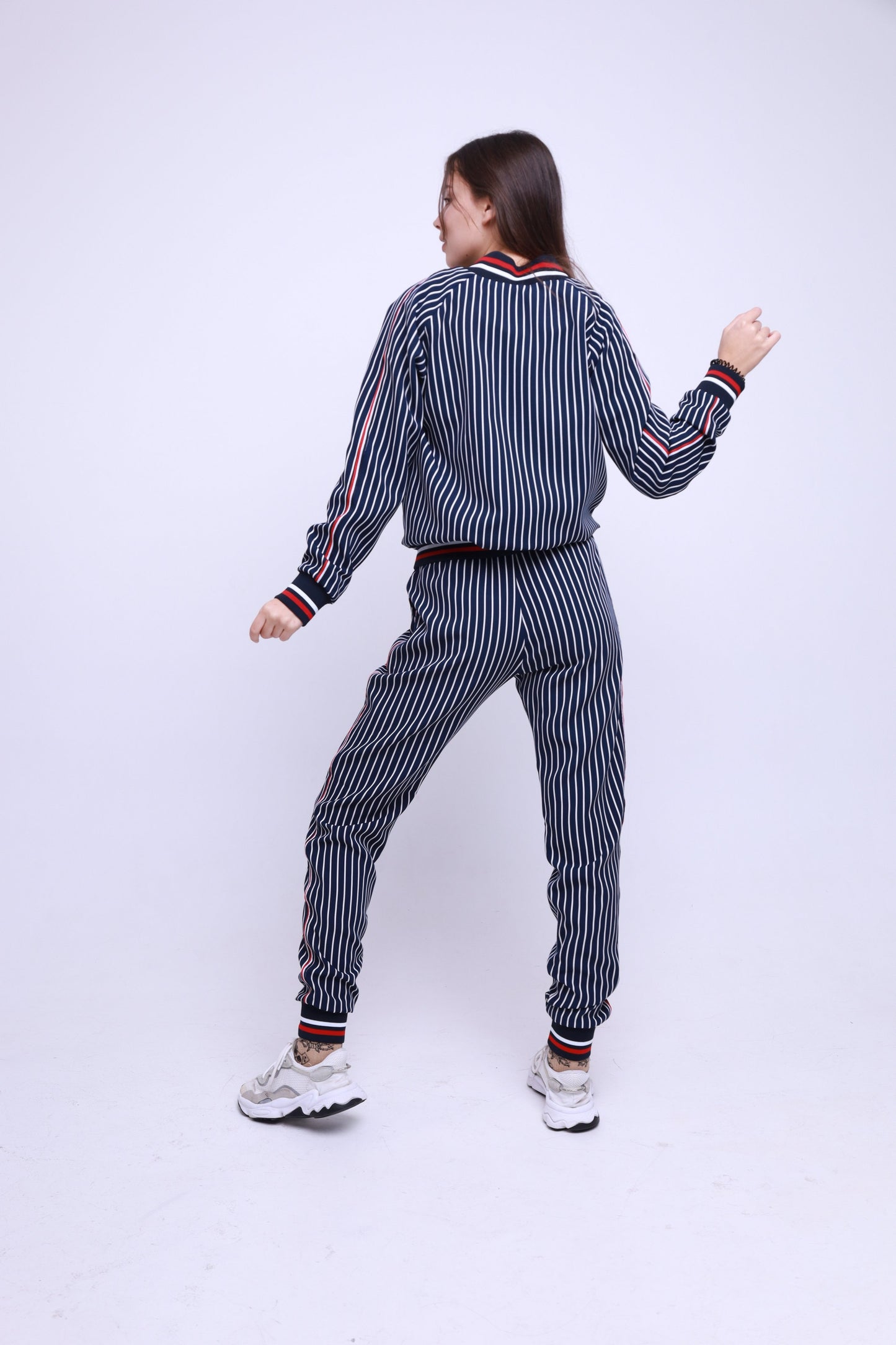Women's Tracksuit Set Pinstripe