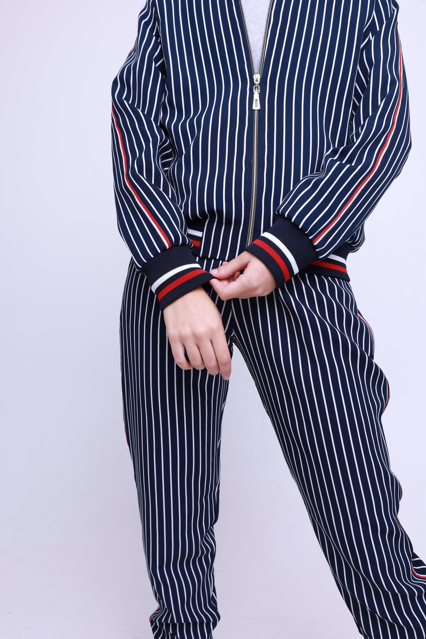 Women's Tracksuit Set Pinstripe