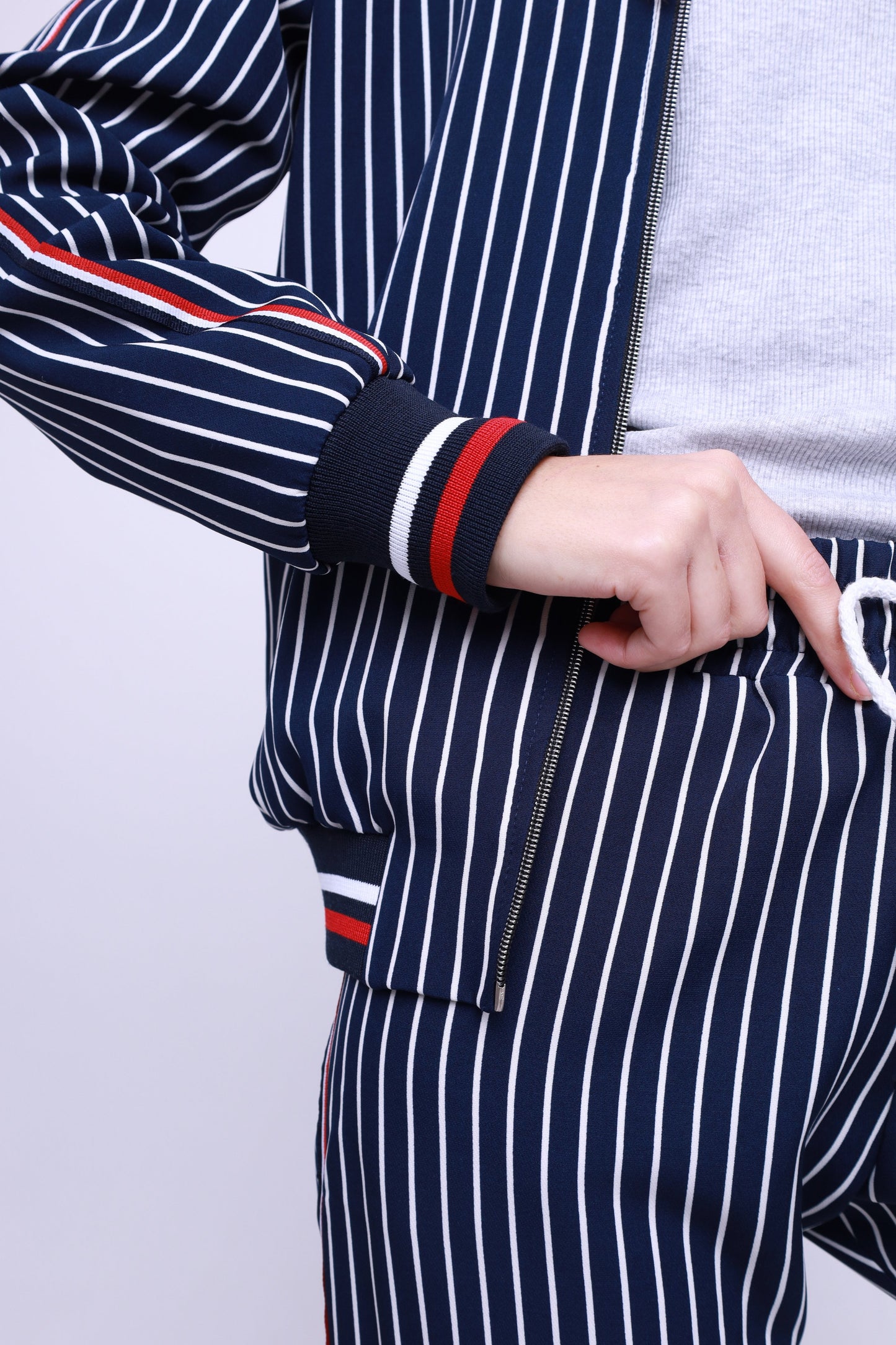 Women's Tracksuit Set Pinstripe