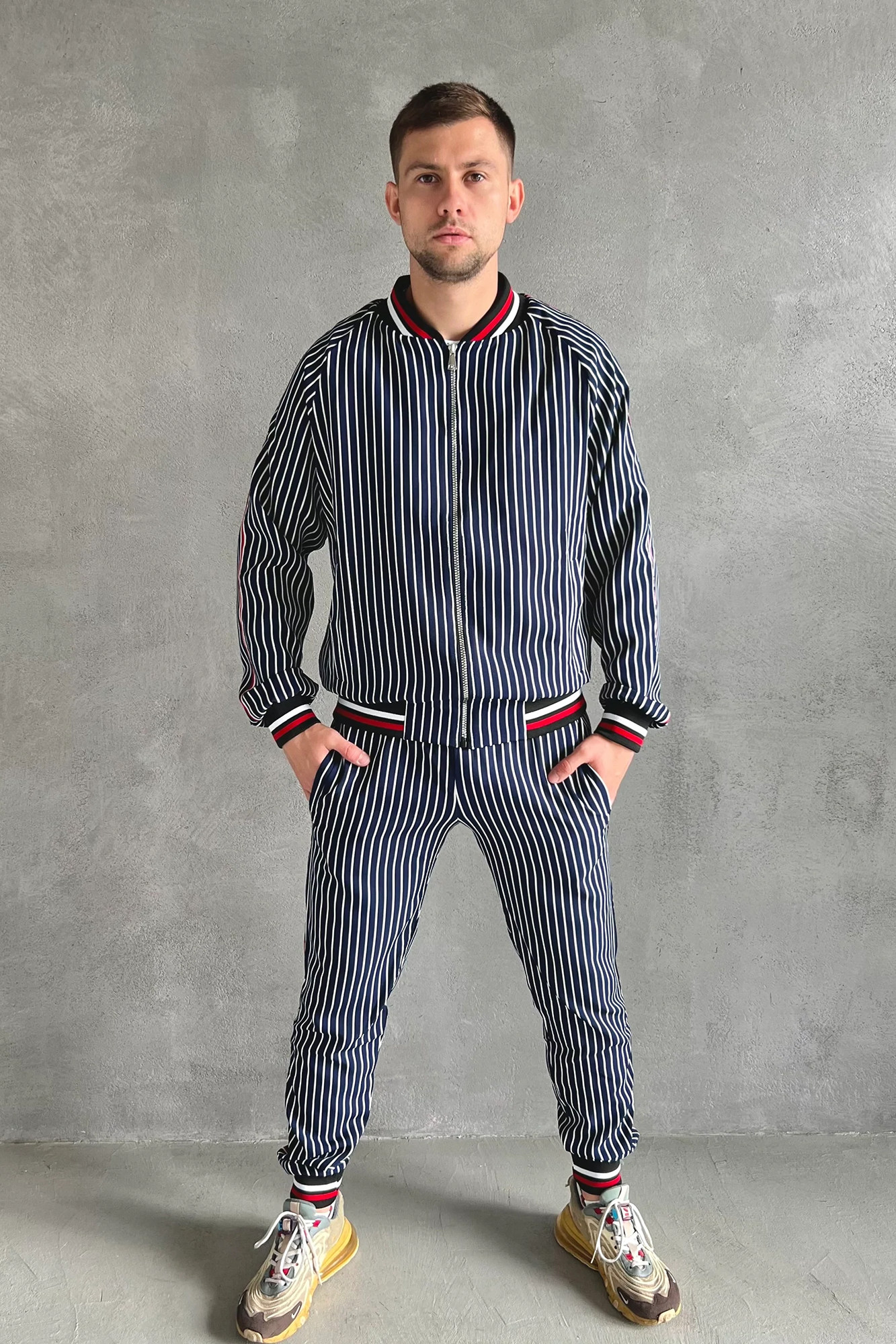Plaid Tracksuit Men's Set Pinstripe - The Gentlemen Tracksuits