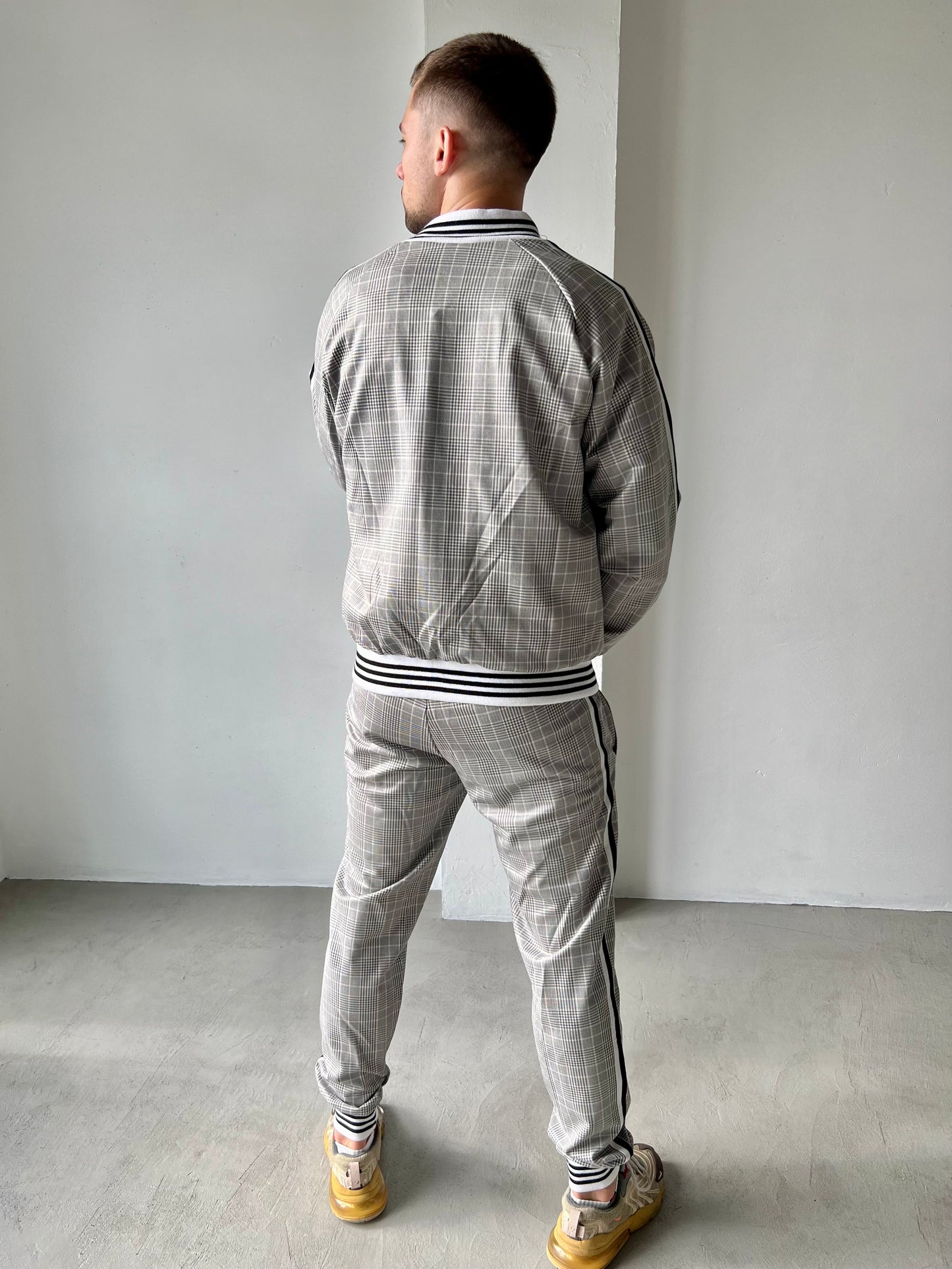 Plaid Light Brown Colin Farrell Coach Tracksuit