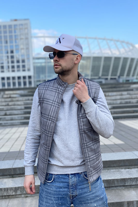 Vest demi-season, unisex, color Grey