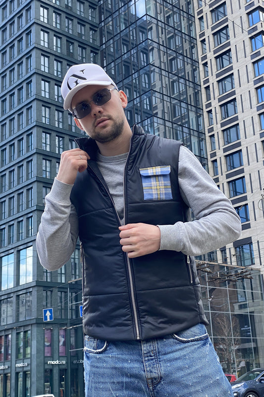 Vest demi-season, unisex, color Black