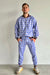 Violet and blue checkered men’s tracksuit