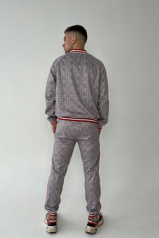 Grey Checkered Colin Farrell Coach Tracksuit