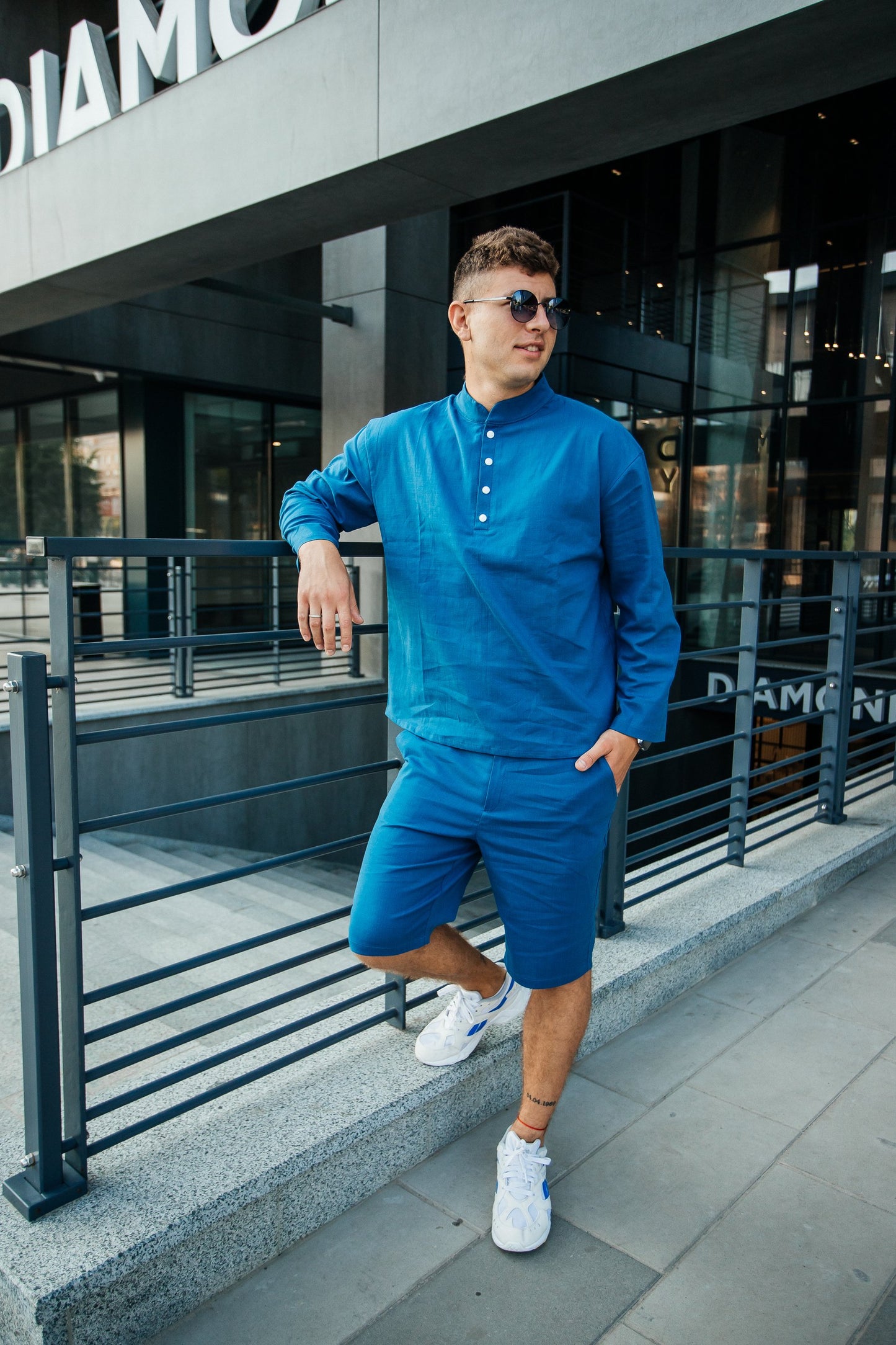 Men's Linen Summer Set in Blue