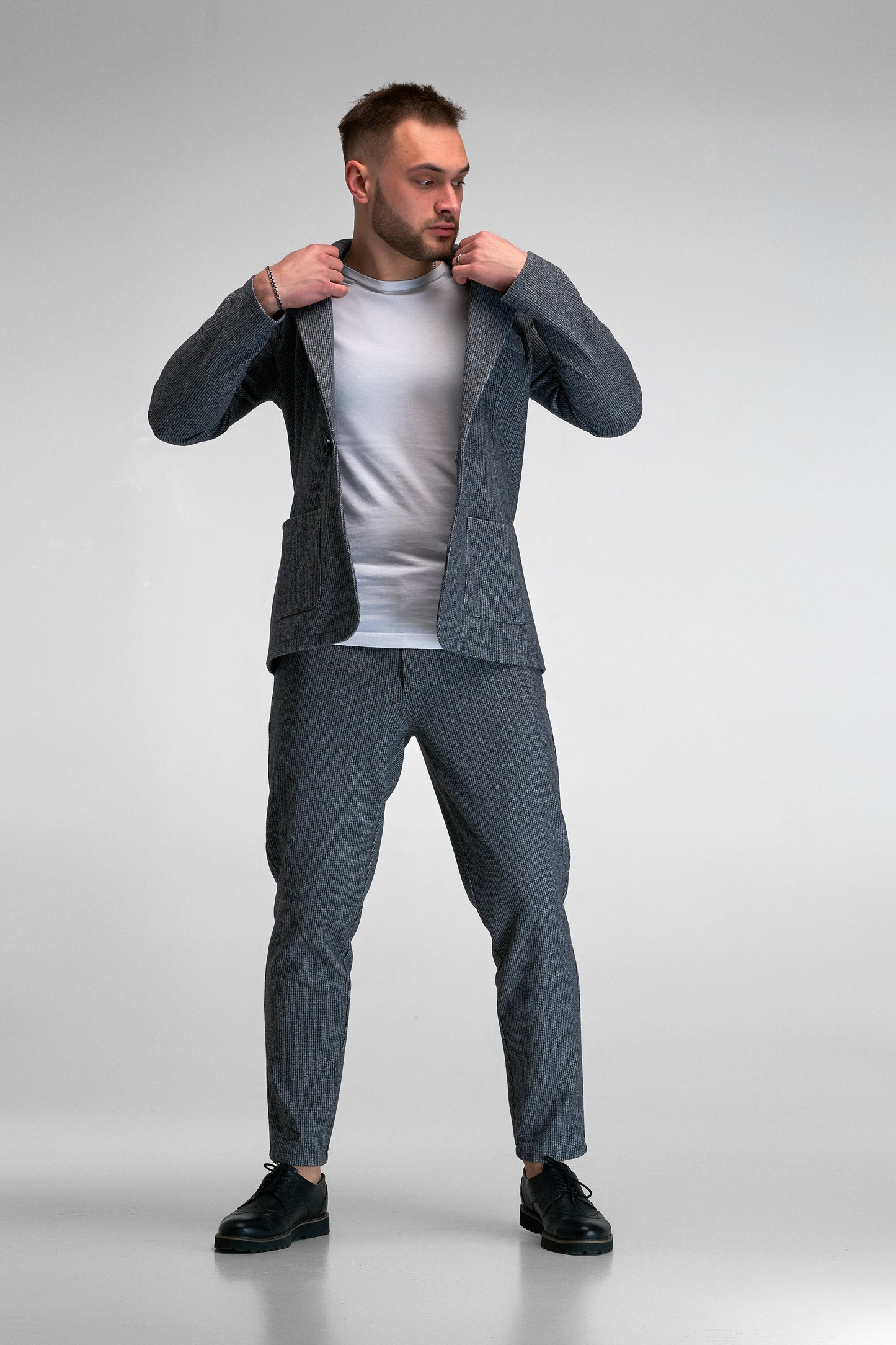 Casual Checked Suit