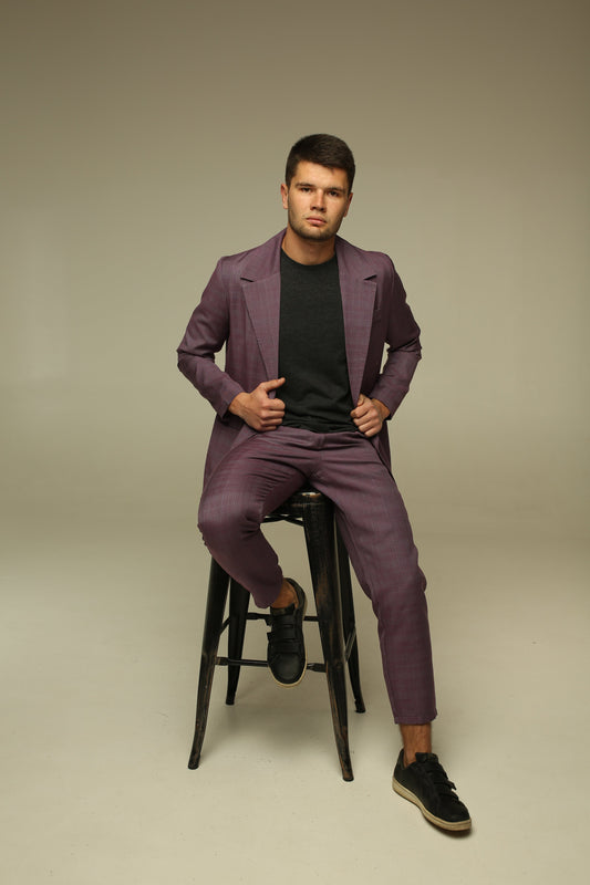 Casual Checked Suit