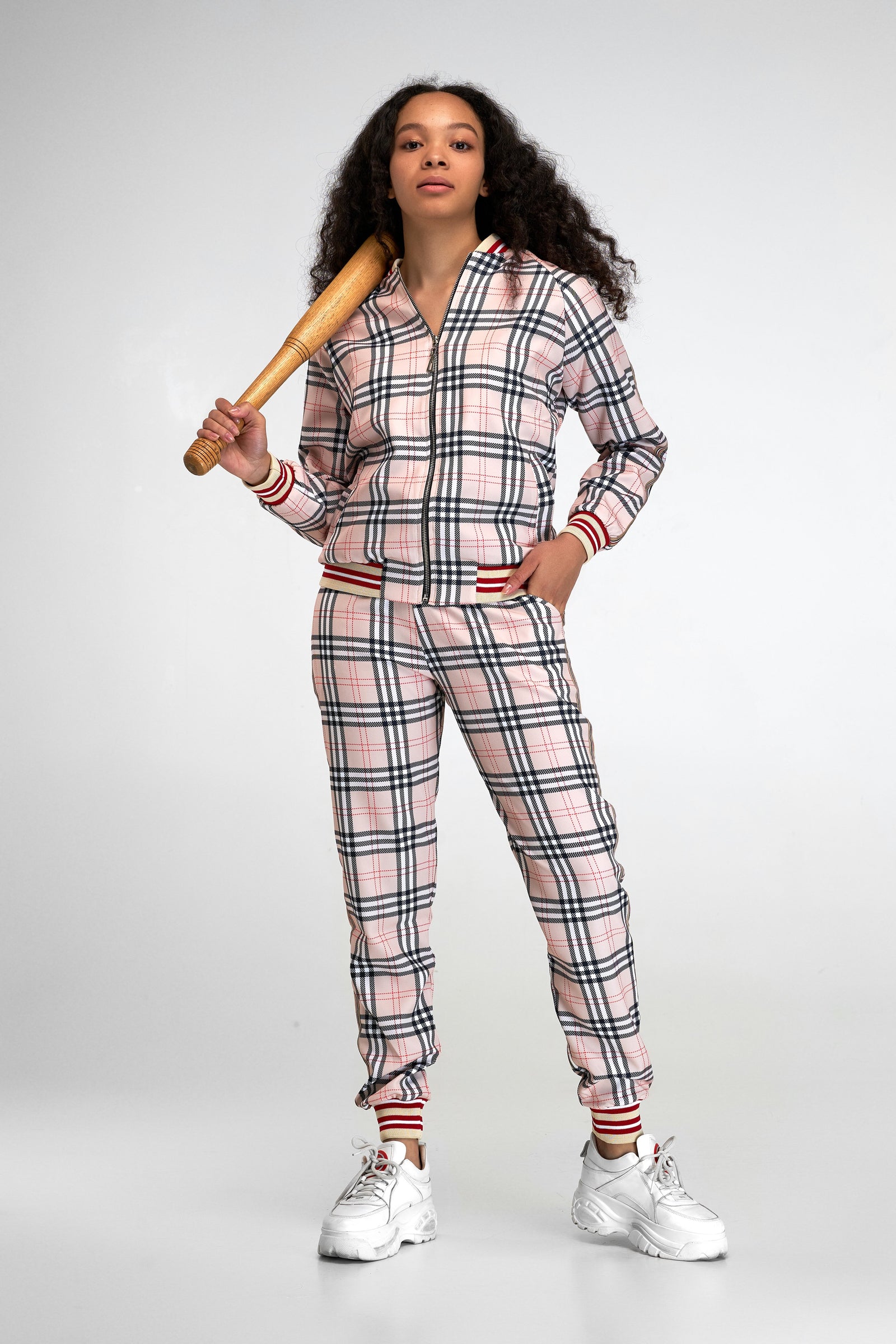 Plaid Printed Womens Three Piece Tracksuit Set With Zipper Up Ladies Summer  Jackets And Pants Streetwear Outfit P230320 From Mengqiqi05, $20.4