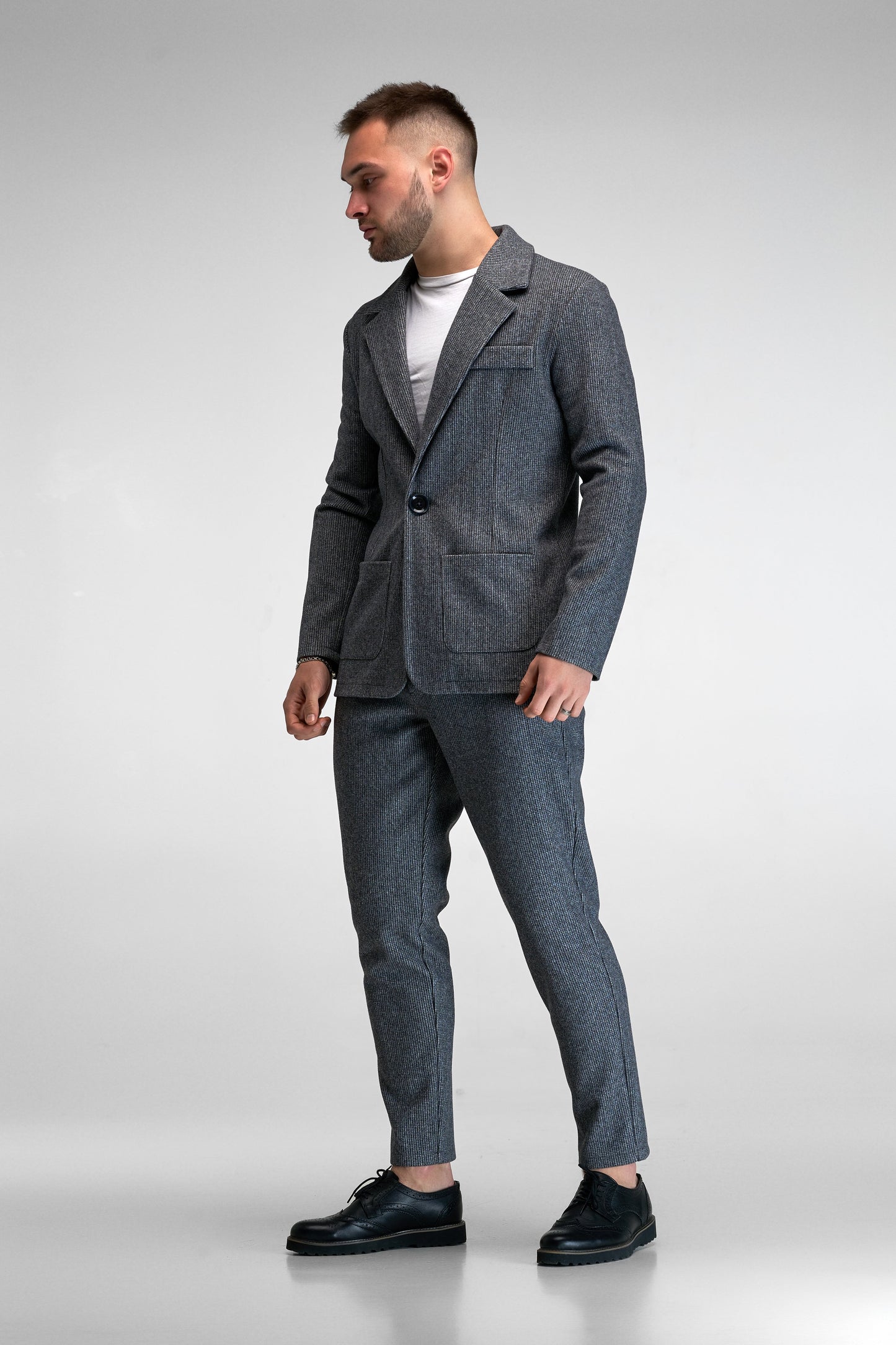Casual Checked Suit