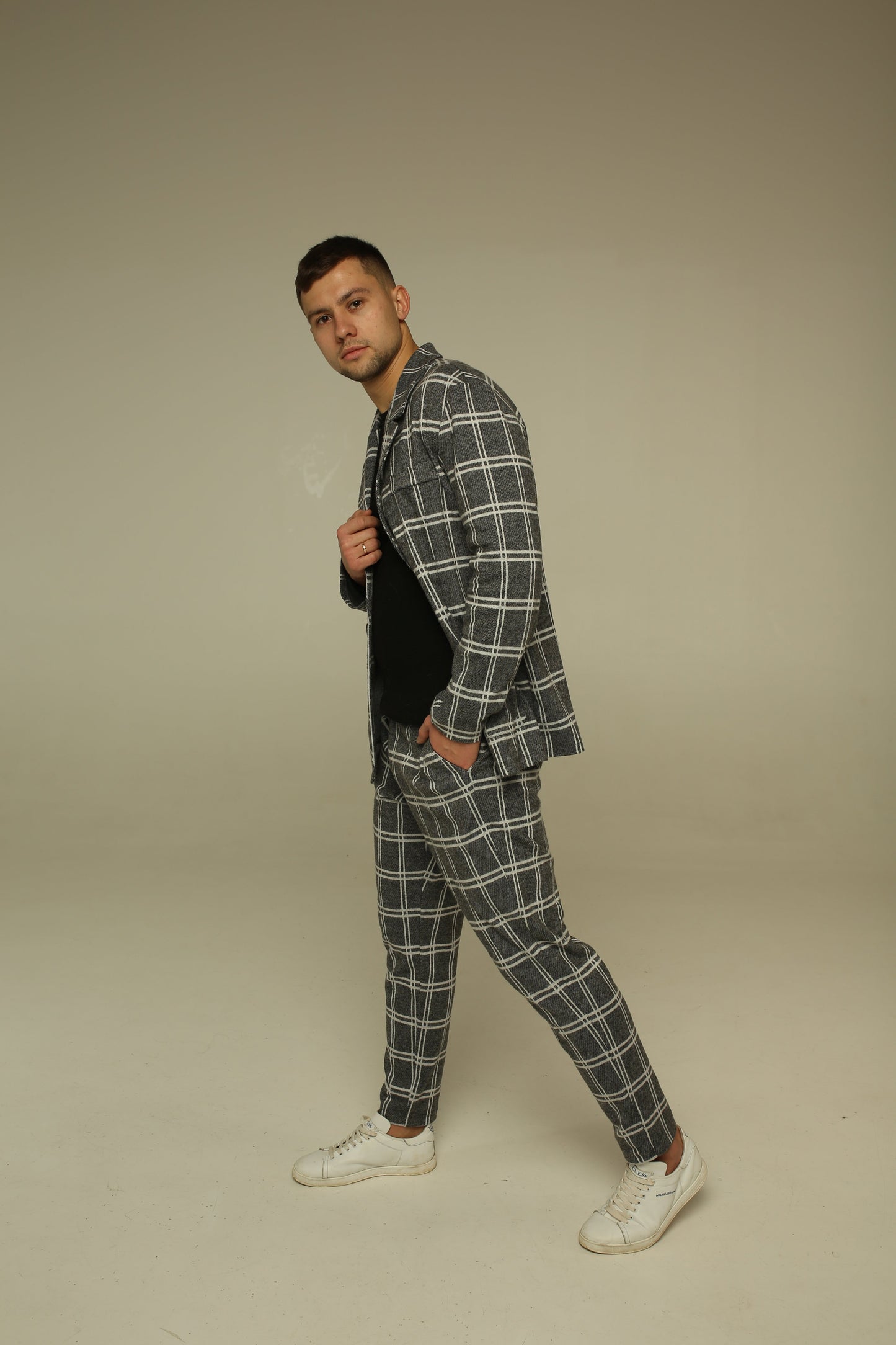 Casual Checked Suit