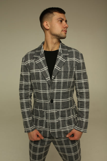 Casual Checked Suit