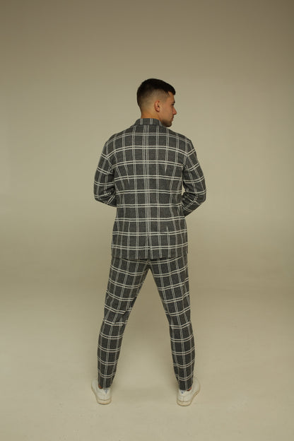 Casual Checked Suit