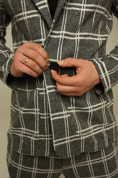 Casual Checked Suit