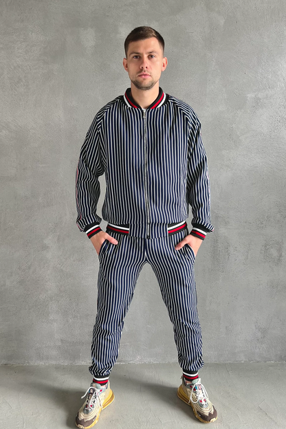 Plaid Tracksuit Men's Set Pinstripe - The Gentlemen Tracksuits