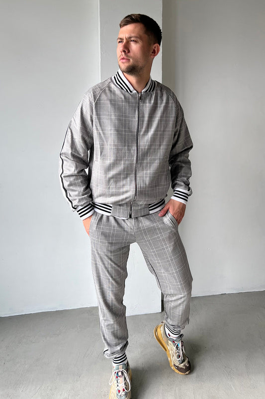 Plaid Light Brown Colin Farrell Coach Tracksuit