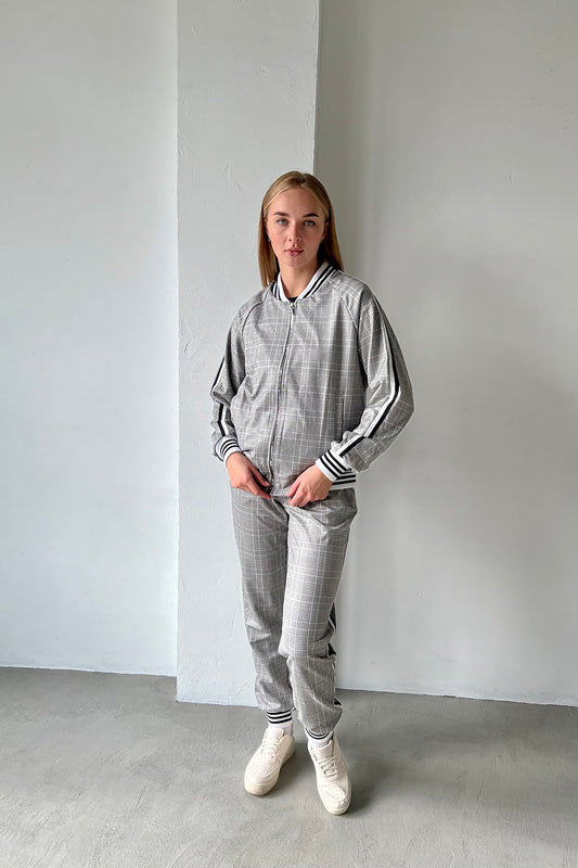 Women's Plaid Light Brown Colin Farrell Coach Tracksuit