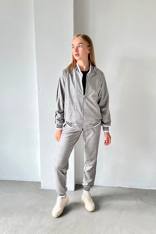 Women's Plaid Light Brown Colin Farrell Coach Tracksuit