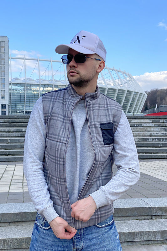 Vest demi-season, unisex, color Grey
