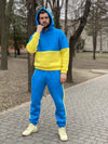 Men's Blue-Yellow Tracksuit Fleece